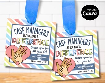 Case Manager Week Gift Tags, Case Resource Management Appreciation Week Gift Ideas, Social Case Worker, Care Coordinator, Support Services