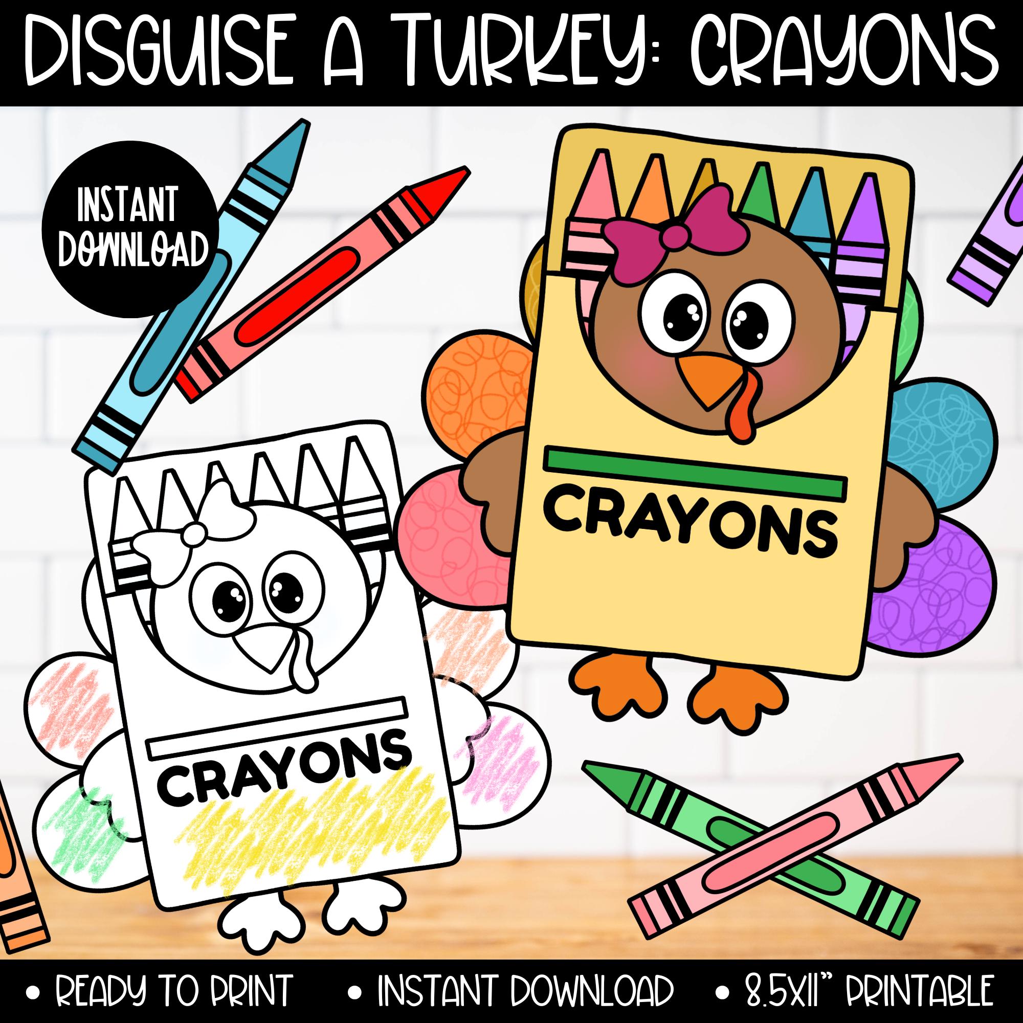 Crayon Turkey Disguise Costume Craft Kit, Colorful Rainbow…