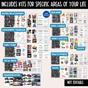 2026 Vision Board for Men Printable, Manifest New Year Goal Setting Vision Board Supplies Planner Template, Affirmations Board Clipart Image image 2