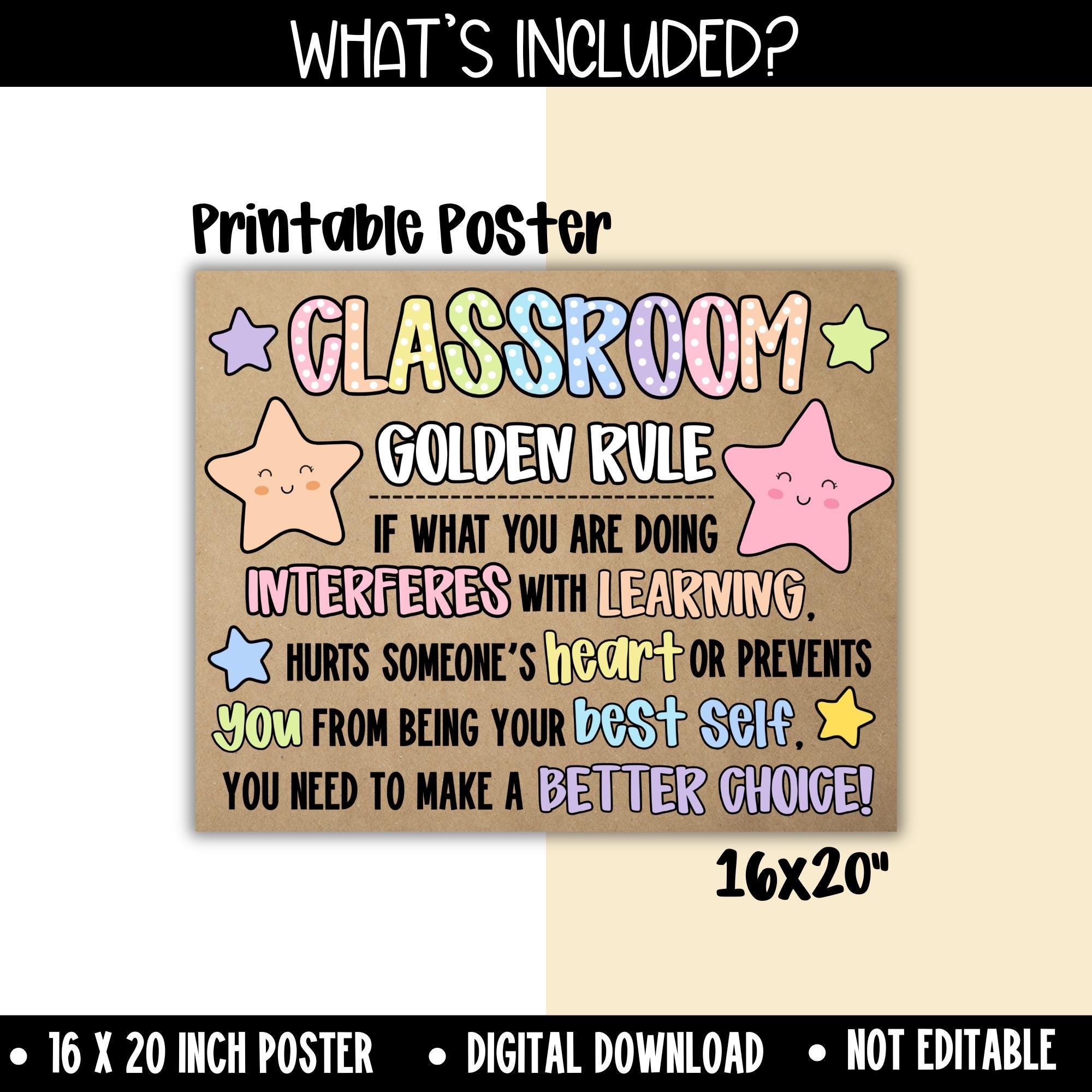 Classroom Bulletin Board Sets D4DREAM Classroom Rules Poster - Class ...