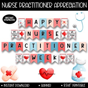 Nurse Practitioner Appreciation Week Banner Sign Decor, Emergency Pediatric Oncology Neonatal Nurse Practitioner Day Banners Gift Decoration