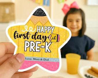 Editable Back to School Pencil Lunchbox Notes Template: First Day Pre-K Lunch Box (Printable)