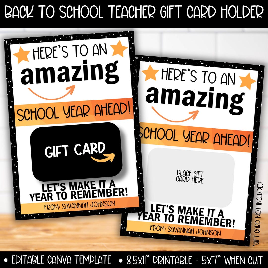 Amazing Teacher Back to School Gift Card Holder, Teacher First Day ...