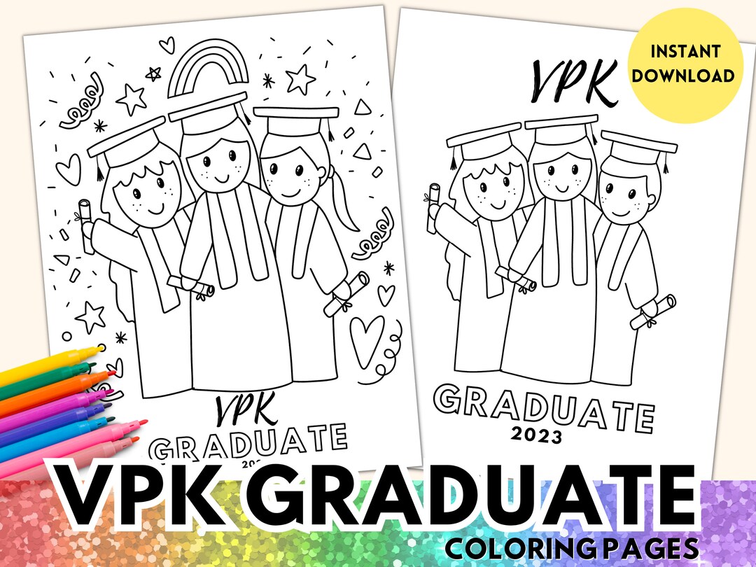 VPK Graduation 2023 Coloring Page VPK Graduate 2023 - Etsy Hong Kong