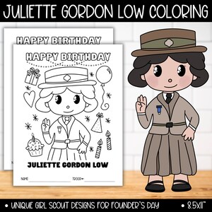 Girl Scout Juliette Gordon Low Coloring Craft Activity, Girl Scouts Founder's Day Activities ...