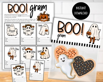 PTA PTO Halloween Fall Gram Fundraiser Template, School Fundraiser Ideas, Halloween Treat Bag Toppers, Boo Grams, Boo Bags, Classroom Treats