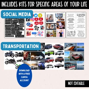 2026 Vision Board for Men Printable, Manifest New Year Goal Setting Vision Board Supplies Planner Template, Affirmations Board Clipart Image image 5
