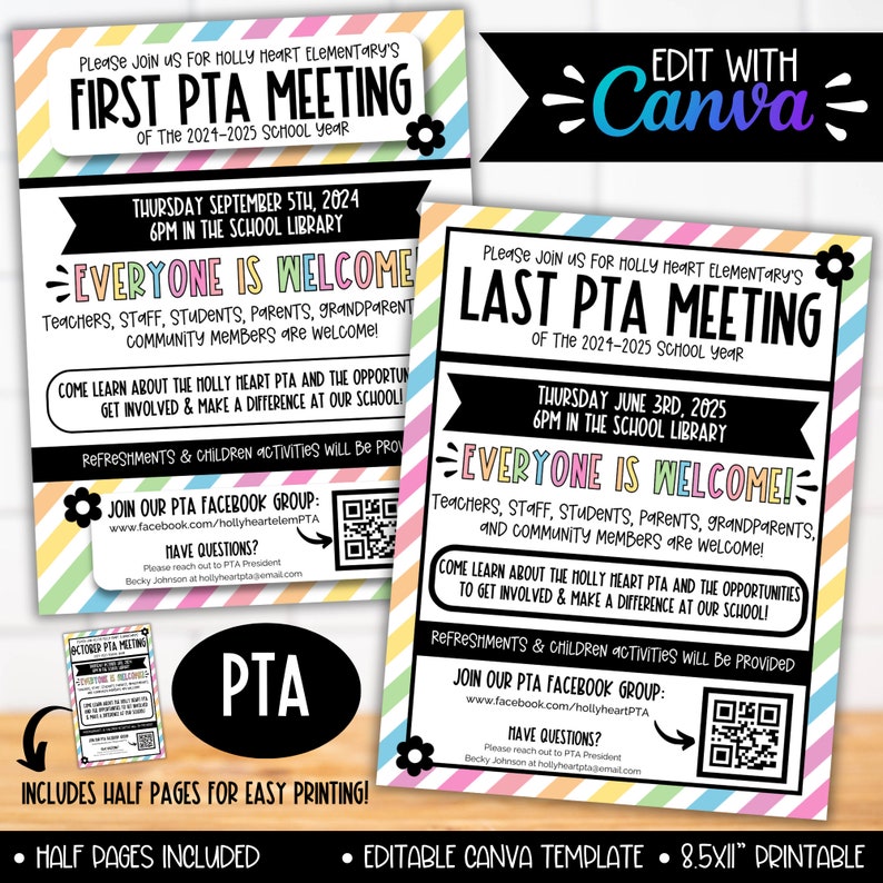 PTA PTO Meeting Flyer Newsletter Flyer Template, Pta Pto Display