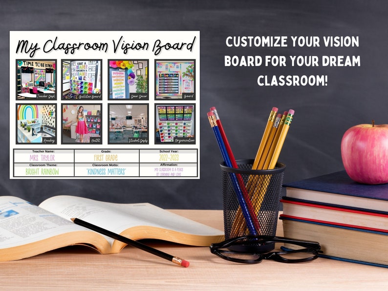 Teacher Planner Teacher Vision Board Teacher Sign Etsy