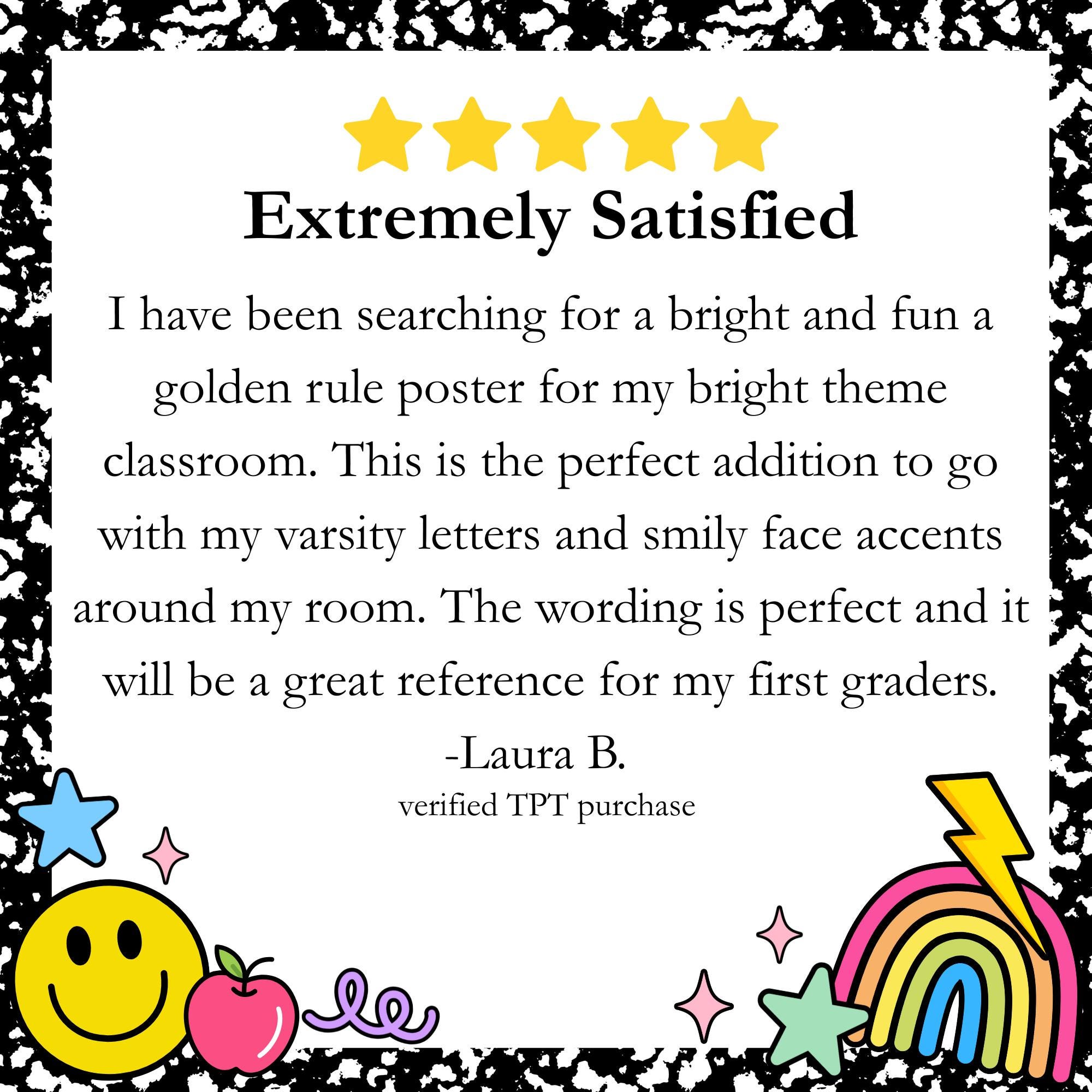 Bright Classroom Golden Rule Poster, Elementary Class Rules Sign ...