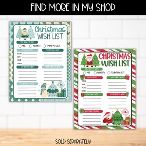 Pink Green Christmas Letter to Santa Wish List Activity Craft ...