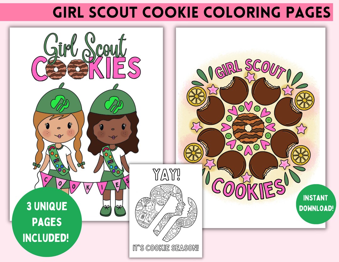 Girl Scout Cookie Coloring Page Girl Scout Troop Girl Scout Cookies Girl Scout Cookie Season