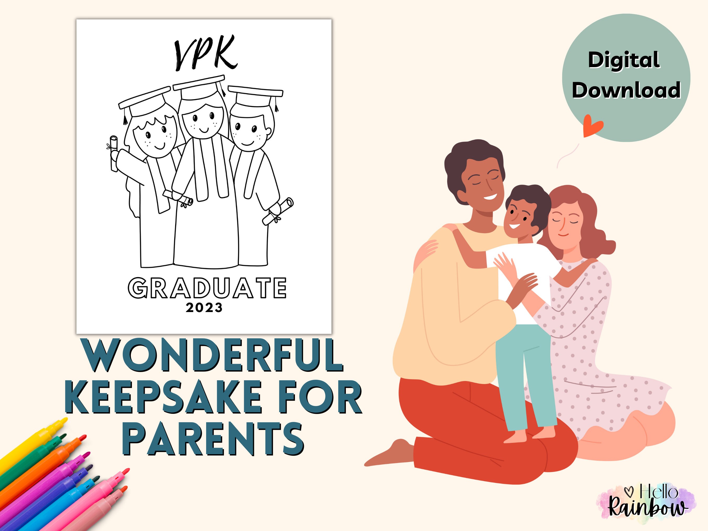 VPK Graduation 2023 Coloring Page VPK Graduate 2023 - Etsy Hong Kong