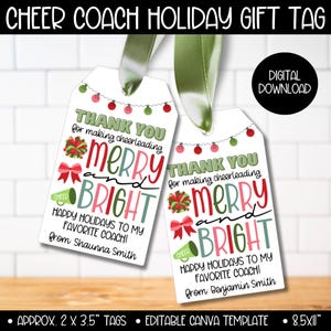 Cheer Coach Geschenkanhänger Weihnachten, Cheerleader Coach Wertschätzung Urlaub Geschenkanhänger, Tanzcoach Weihnachten Etikett, Kerze Candy Coffee
