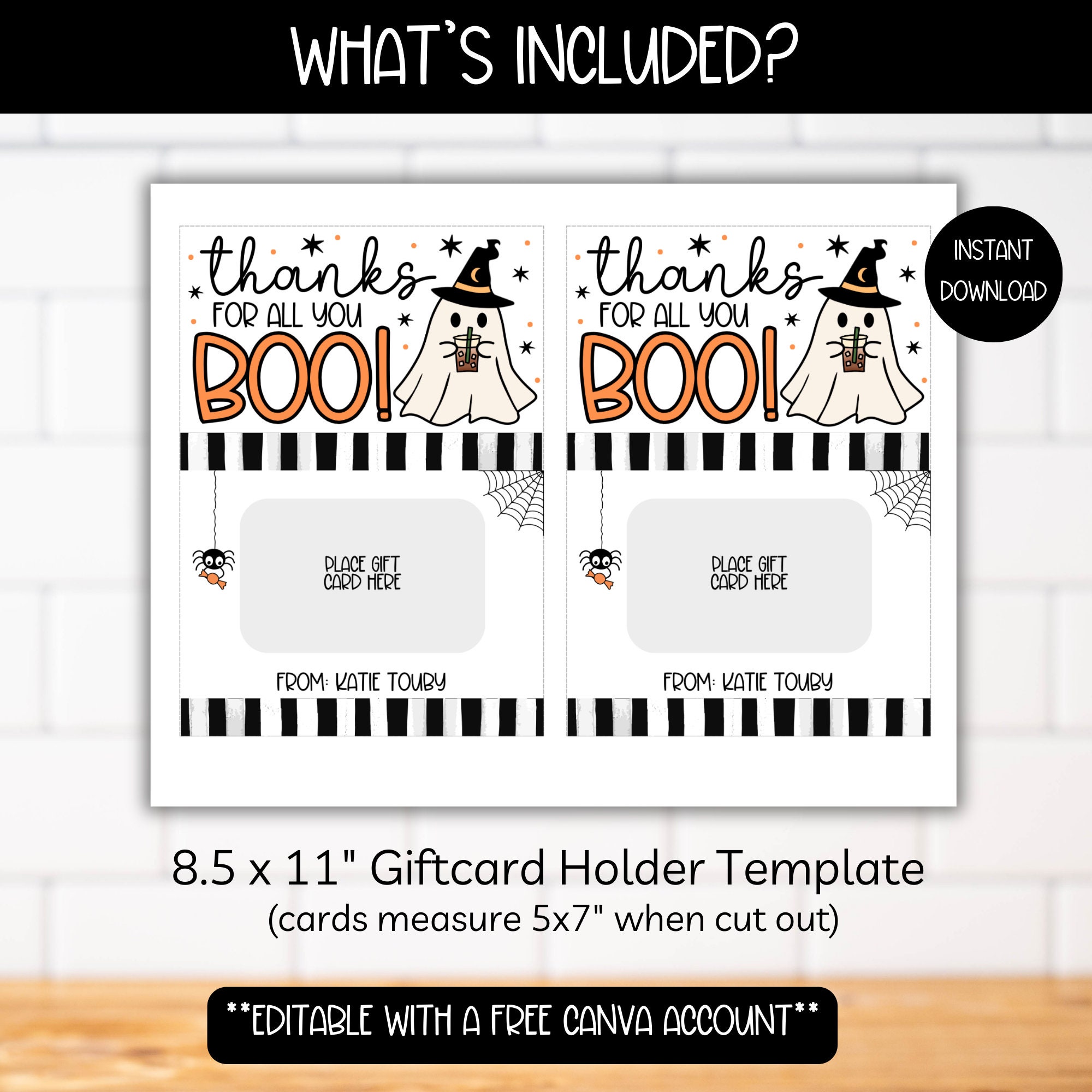 Halloween Coffee Ghost Gift Card Holder, Thanks for All You Do