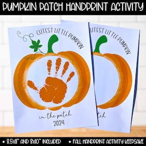 2024 Halloween Pumpkin Handprint Footprint Toddler Baby Printable Art Craft, Homeschool Craft, Kids Fall Art, Preschool Kindergarten Pumpkin