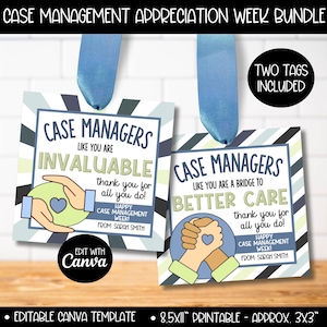 Case Manager Week Gift Tag, Case Resource Management Appreciation Week Gift Ideas, Social Case Worker, Care Coordinator, Support Services