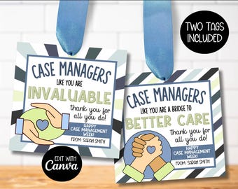 Case Manager Week Gift Tag, Case Resource Management Appreciation Week Gift Ideas, Social Case Worker, Care Coordinator, Support Services