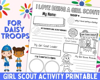 Daisy Girl Scout Coloring Page Printable - Etsy