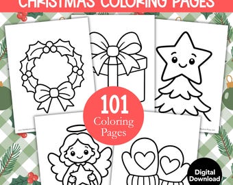 Christmas Coloring Book Printables, Easy Cozy Holiday Coloring Pages for Kids & Adults, Festive Preschool Activity, Teen Xmas Coloring Sheet