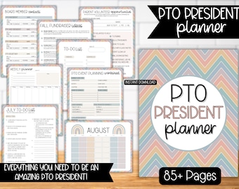 PTO Board President Planner Binder | PTO Downloads Flyer | PTO Membership Meeting Fundraiser Newsletter | pto Digital Print Organization