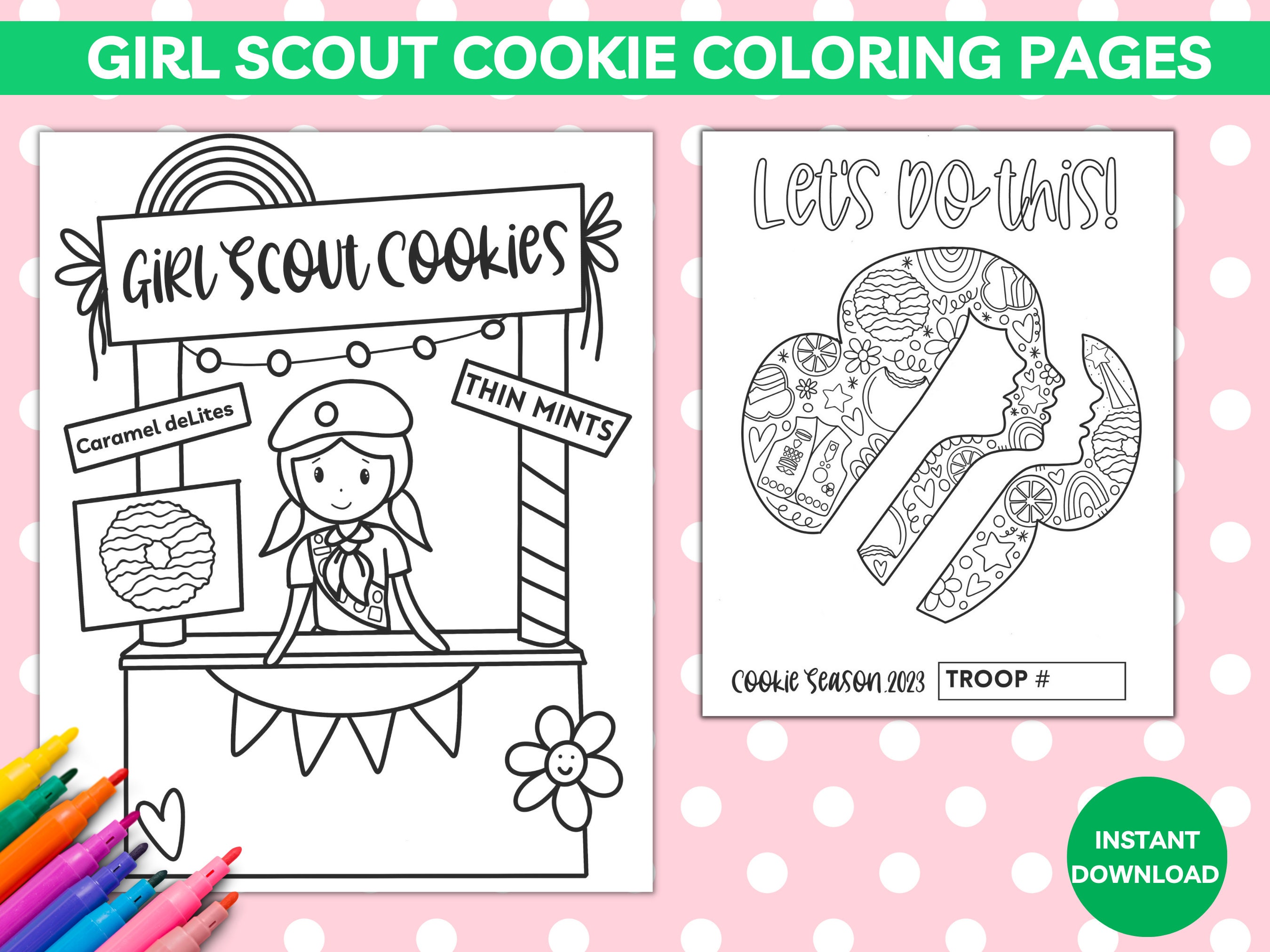 girl scout cookie coloring page