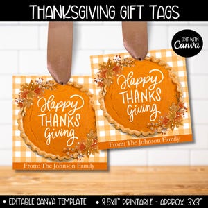 Étiquettes modifiables pour cadeaux de Thanksgiving pour enfants enseignants employés clients, étiquette cadeau automne reconnaissant pour vous, cadeaux de gratitude pour invités