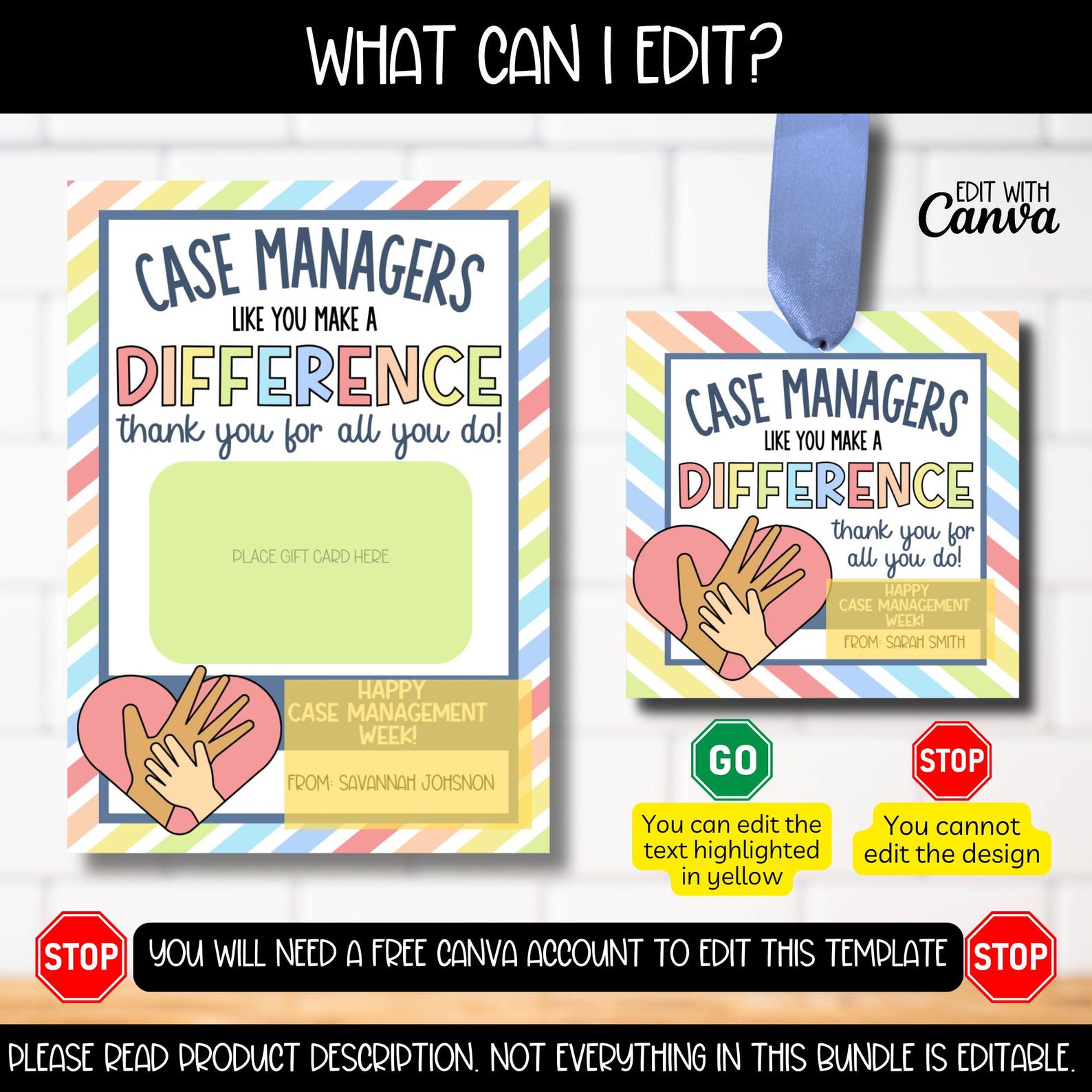 Case Manager Week Appreciation Gift Tag Banner Bundle, Case Management ...