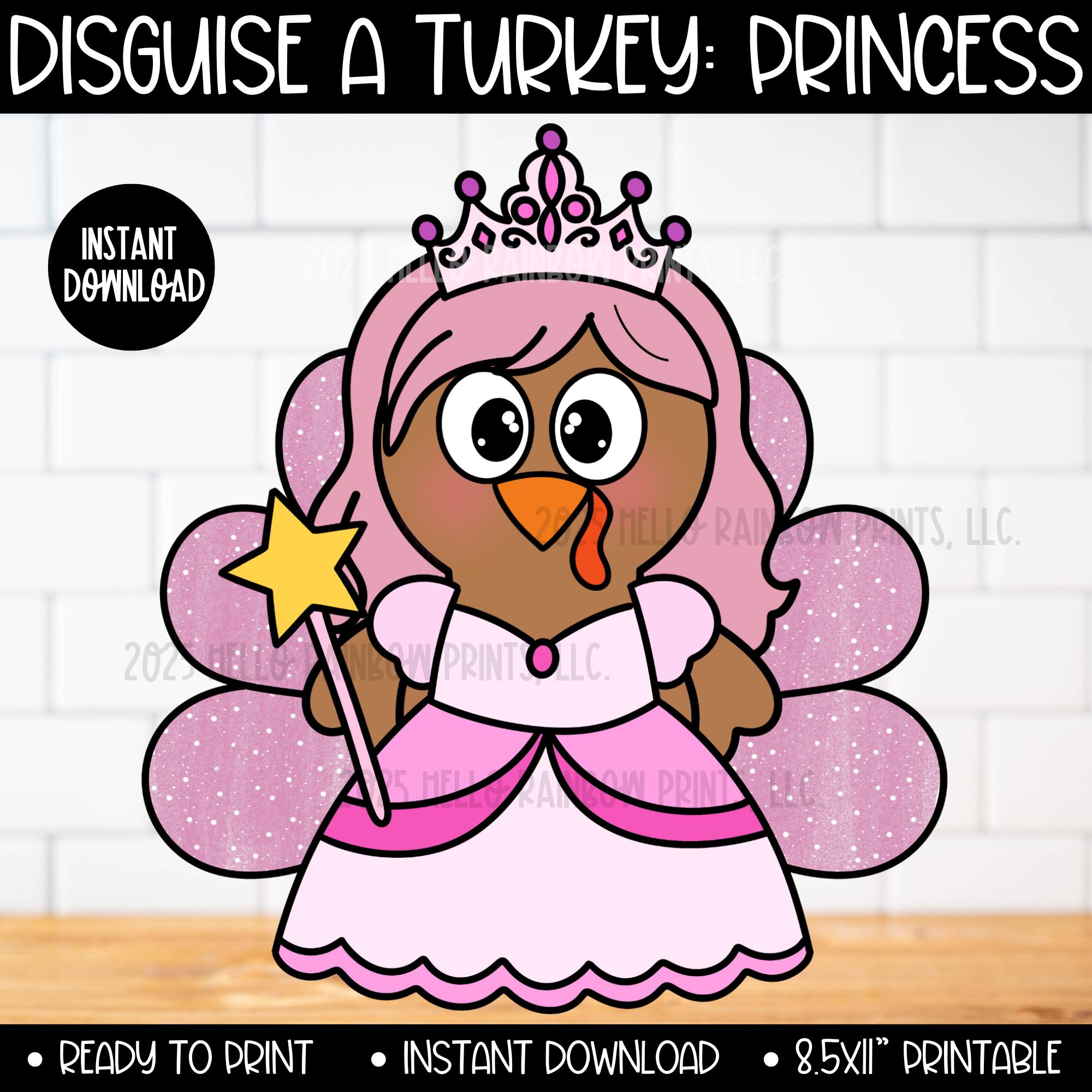 Pink Princess Turkey Disguise Costume Craft Kit, Girls Purple…