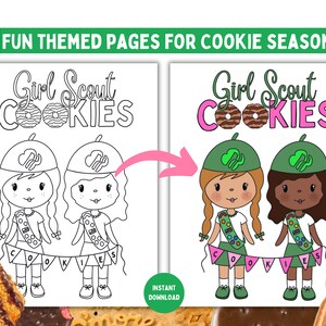 Girl Scout Cookie Coloring Page Girl Scout Troop Girl Scout Cookies ...