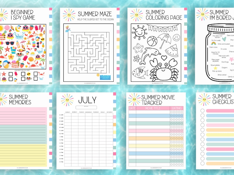 2024 Editable Kids Summer Planner, Printable Summer Planner, Summer Kids Bucket List Checklist, Summer Activity Plan Chore Reading Chart zdjęcie 6