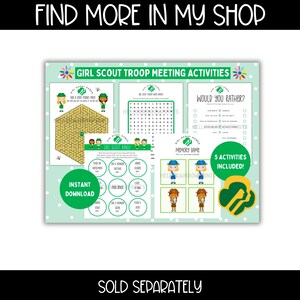 2024 Girl Scout Valentine's Day Cards Printable Craft Activity, Girl ...