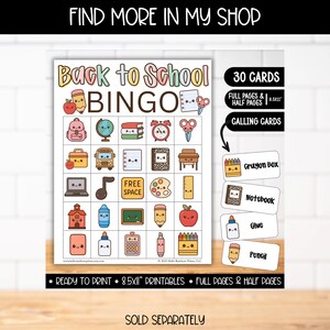 Pastel Back to School Bingo Game for Kids, Printable First Day of ...