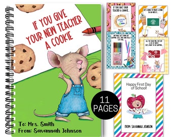 Editable If You Give Your New Teacher a Cookie Gift Card Book, First Day Back to School Appreciation Gifts, Welcome Back Teacher Admin Gifts