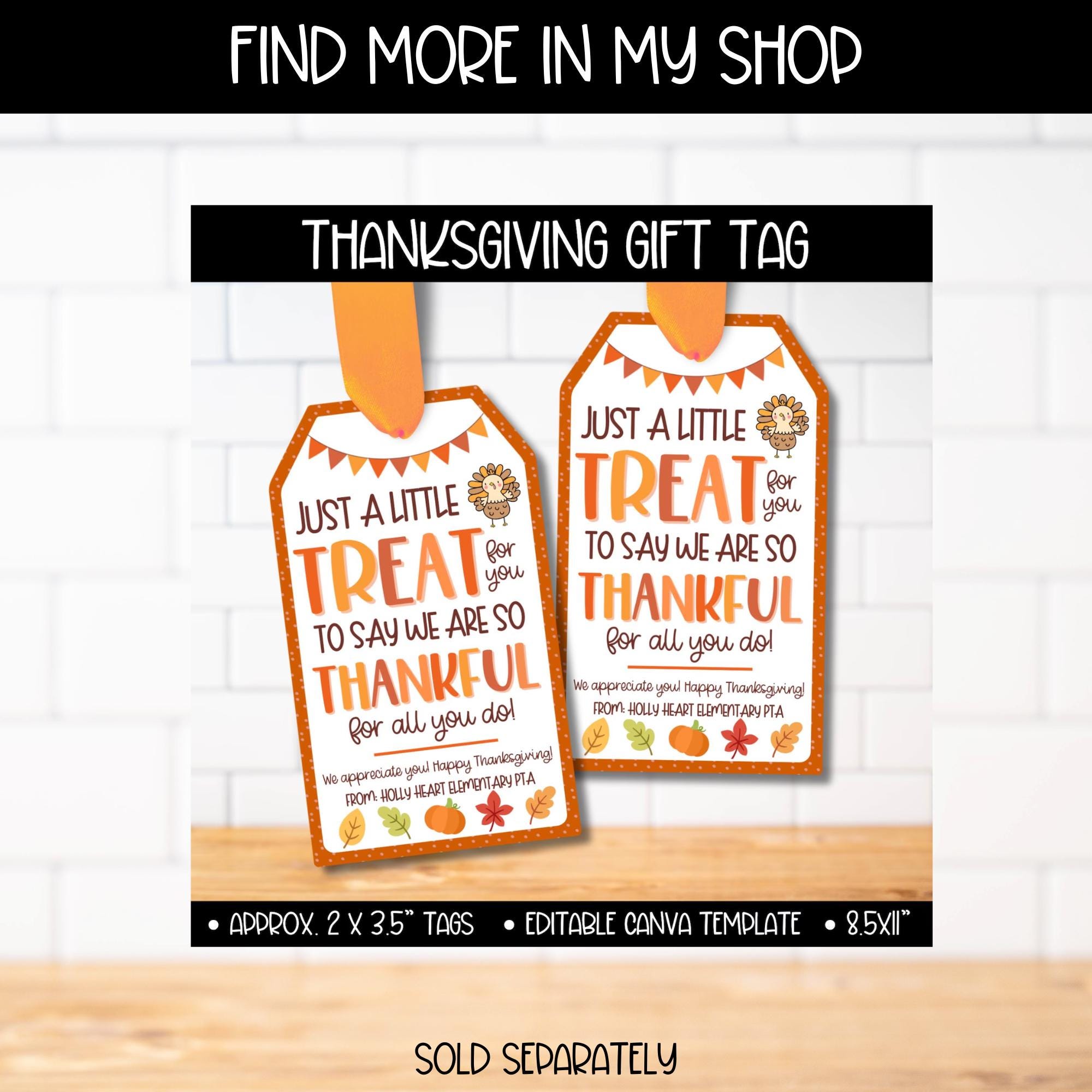 Editable Thanksgiving Pumpkin Pie Gift Tags for Teacher Coworkers ...