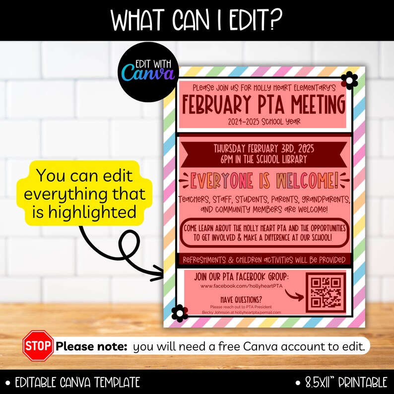 PTA PTO Meeting Flyer Newsletter Flyer Template, Pta Pto Display