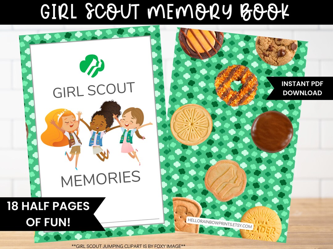 Girl Scout Memory Book Printable, Girl Scout Memory Box, Girl Scout