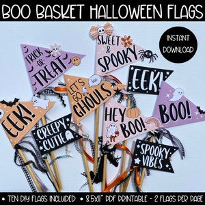 Halloween Boo Korb Flagge zum Ausdrucken, Boo Korbfüller Geschenke, Boo Korbfahnen, Erwachsene Boo Korb Ideen für Sie, Boo Korb Anhänger, Boo Flagge