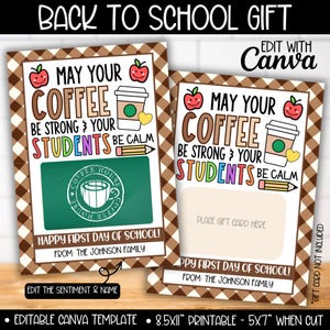 Eerste dag van school koffie cadeaukaarthouder voor mannelijke leraar, cadeau voor nieuwe leraar kleuterschool, terug naar school kleuterschool coffeeshop cadeau