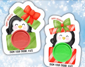 Christmas Play-Doh Favors Card, Editable Holiday Playdoh Holder, Play Dough Non Candy Class Gift Treat Favors, Student Gifts from Teacher