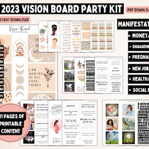 2023 Vision Board Party Kit PDF Female Vision Board Kit - Etsy