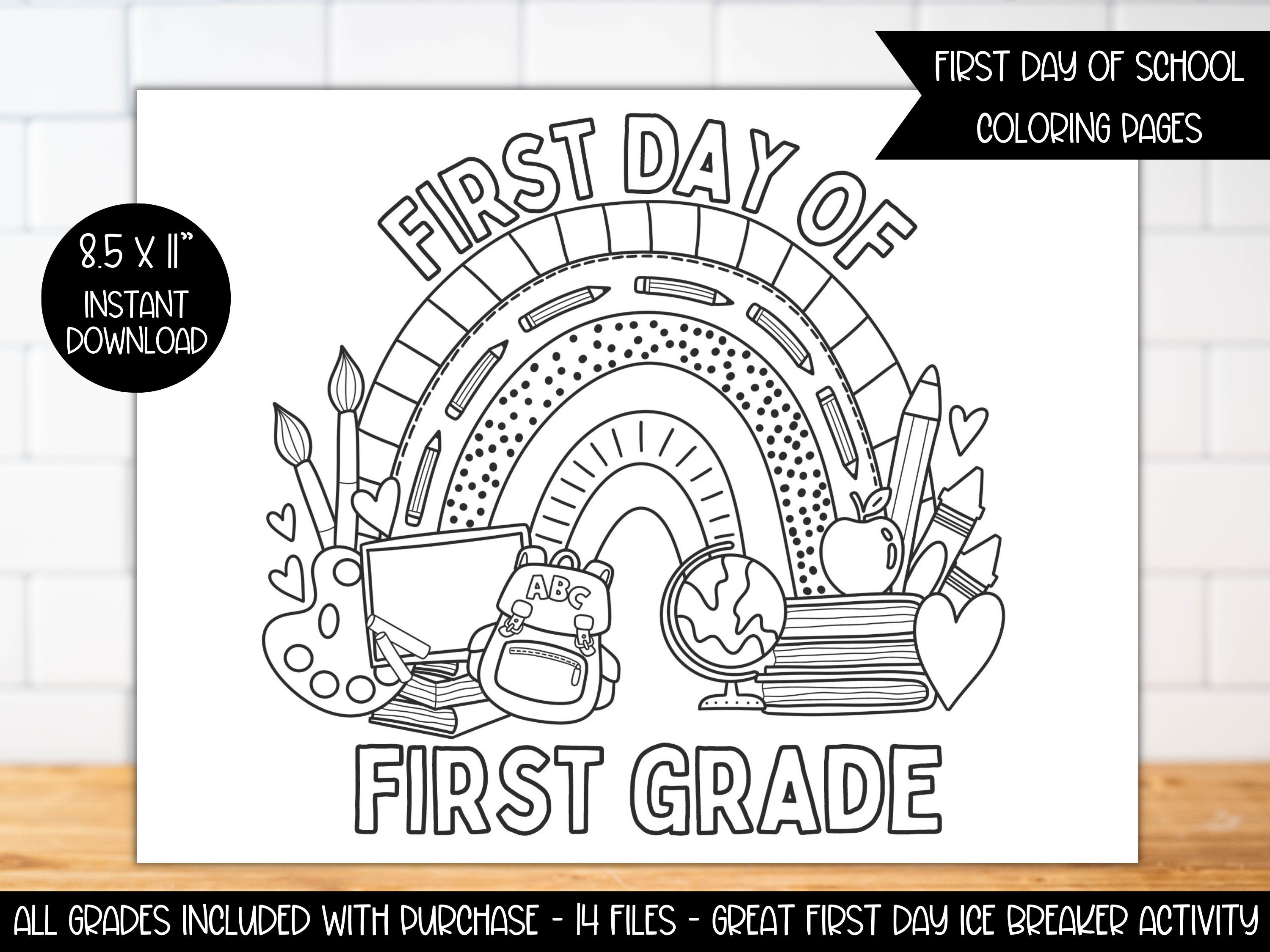 First Day Of School Coloring Pages - Il Fullxfull.5109621424 Lbqw
