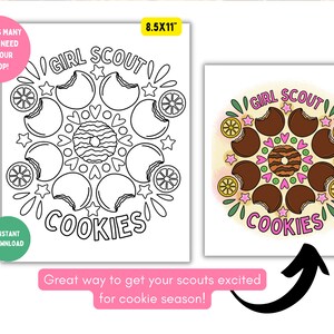 Girl Scout Cookie Coloring Page Girl Scout Troop Girl Scout Cookies ...