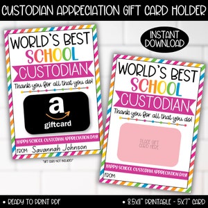 Titolare della carta regalo per il giorno di apprezzamento del custode, le migliori idee regalo di ringraziamento per custodi e custodi scolastici del mondo, regali all'ingrosso per l'apprezzamento del personale