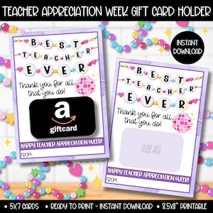 Woche des Lehrers Personal Wertschätzungs-Geschenk-Kartenhalter, Pop-Star-Thema Lehrer machen die ganze Schule Schimmer druckbare Geschenke, Geschenk vom Schüler