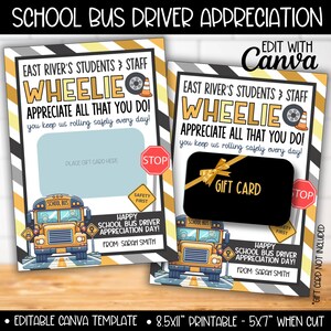 Schoolbuschauffeur Appreciation Day aangepaste cadeaukaarthoudersjabloon, cadeaukaartjes buschauffeur Safety Week, buschauffeurs cadeaus voor man vrouw
