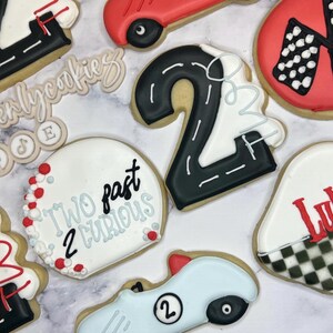 Custom Cookies Two Fast Two Fast Two Curious Cookies, Car Cookies, Race Cookies, Boy Birthday ...