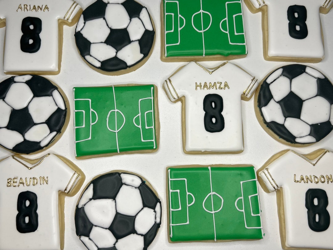Soccer Cookies, Soccer Party, Soccer Jersey Cookies, Soccer Ball