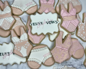 Lingerie Cookies, Bridal Shower Cookies, Bachelorette Cookies, Girls Night Cookies, Custom Cookies, Future Mrs. Cookies, Engagent Cookies