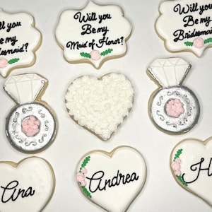 Will You Be My Bridesmaid Cookie, Will You Be My Maid Of Honor Cookie, Bridal Party Cookies, Bridal Shower Cookies, Will You Be My Cookies
